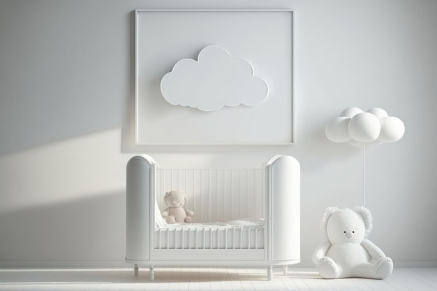 Design de quarto de bebê criado com tecnologia generativa de IA