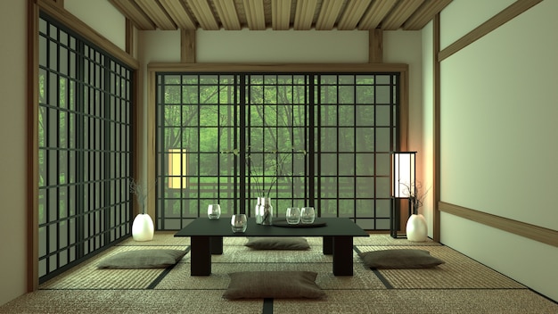 Design de quarto em estilo japonês