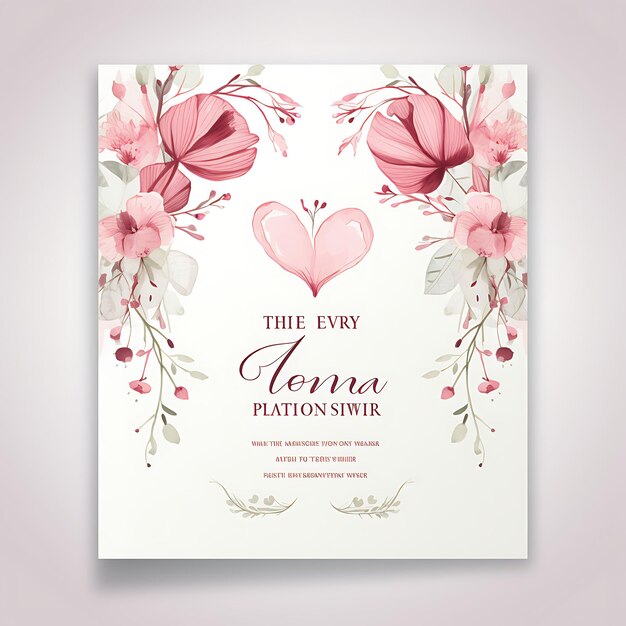 Foto design de romântico blush cartas de convidos de casamento forma de coração texturizada arte 2d flat clipart tipo