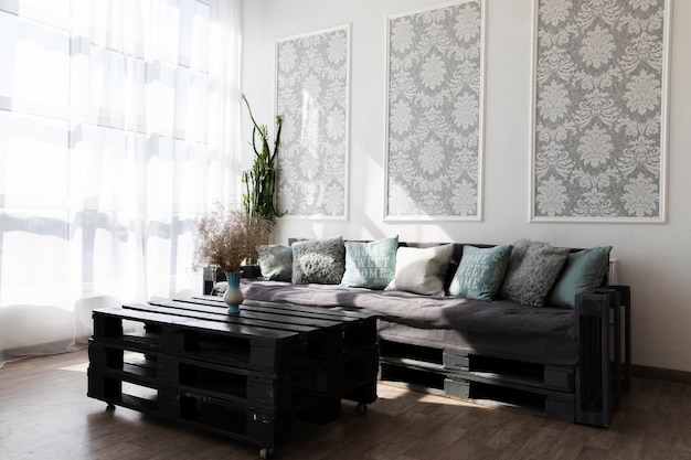 Foto design de sala de estar com um sofá confortável