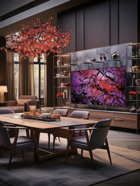 Foto design de sala de estar moderna papel de parede uhd