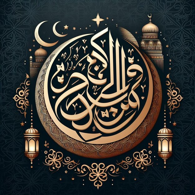 design de saudação de ramadan kareem com islâmico