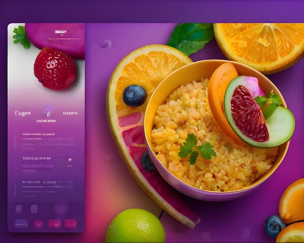 Foto design de site para comida de restaurante