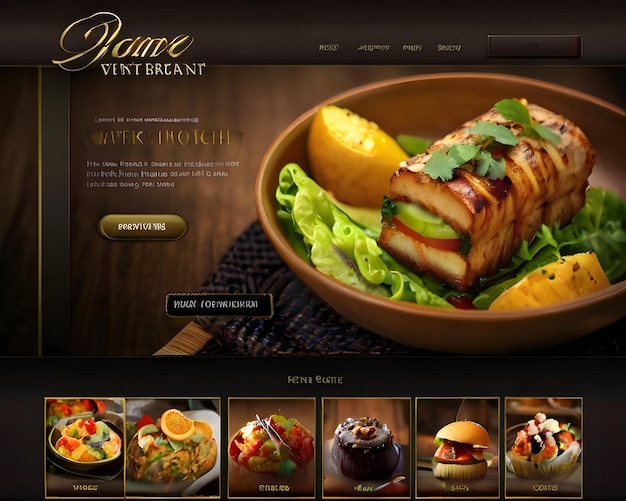 Foto design de site para comida de restaurante