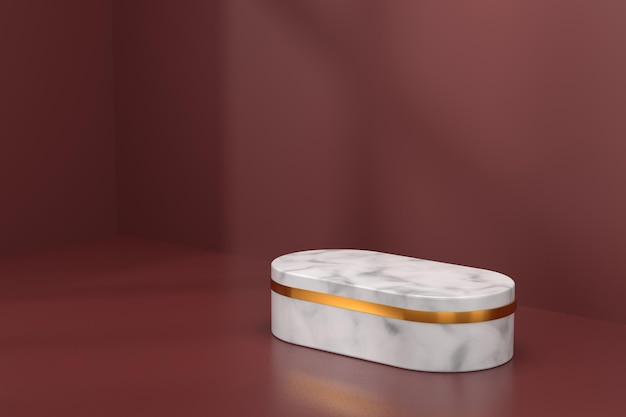Design de suporte de exibição. Exibição 3D do produto. Renderização 3D.