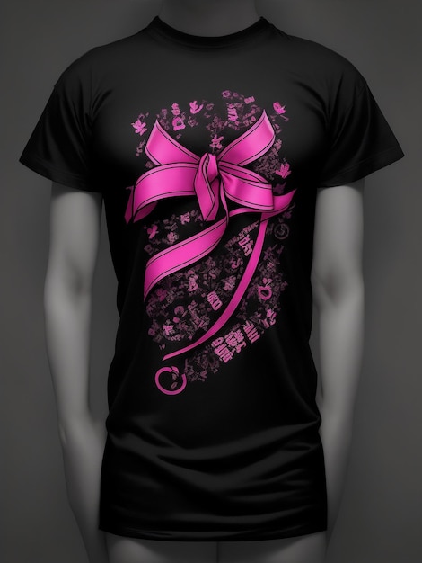 Foto design de t-shirt mês de conscientização sobre câncer de mama ai gerado
