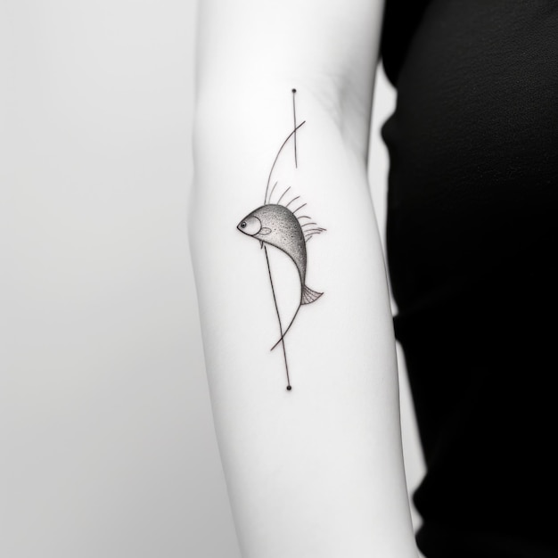 Foto design de tatuagem de peixe ia generativa