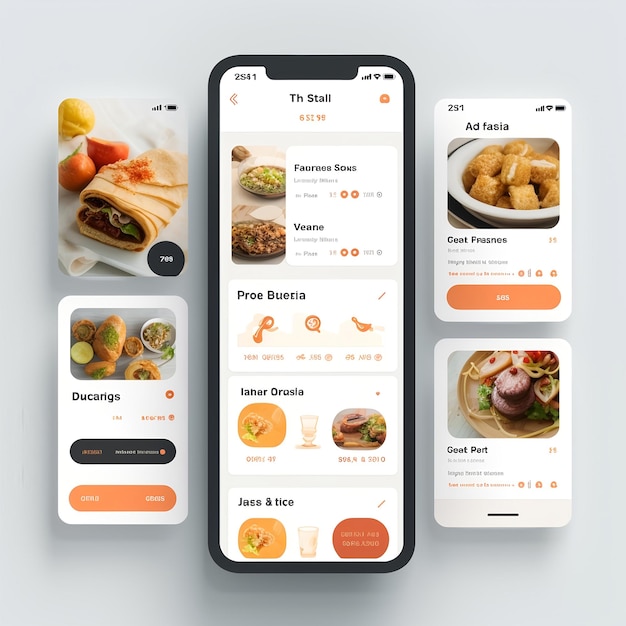 Design de ui de aplicativo de entrega de alimentos pela generative ai