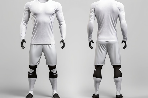 Foto design de uniforme de futebol branco em branco