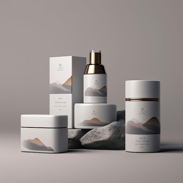Design der Bio-Hautpflegemarke minimalistisch, luxuriös