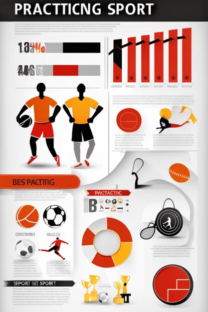 Foto design der sport-infographik-vorlage