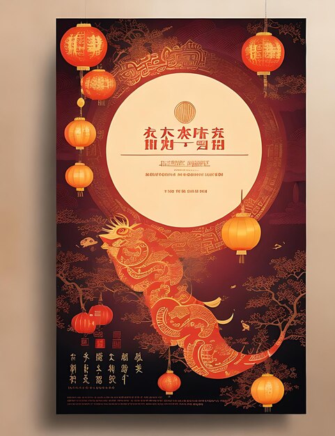 Design des chinesischen Neujahrsflyers