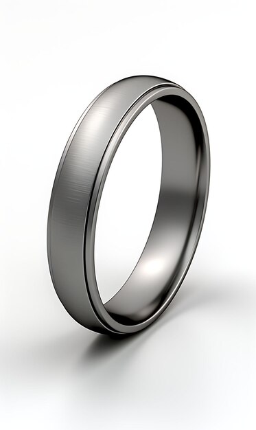 Foto design des minimalistischen ring titanium ring hochzeitsring mat isoliert auf weiß konzept ideen kreativ