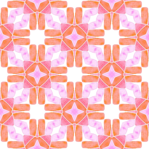 Design desenhado à mão listrado. Design de verão boho chic laranja notável. Repetindo a borda desenhada à mão listrada. Impressão artística pronta para têxteis, tecido de roupa de banho, papel de parede, embrulho.