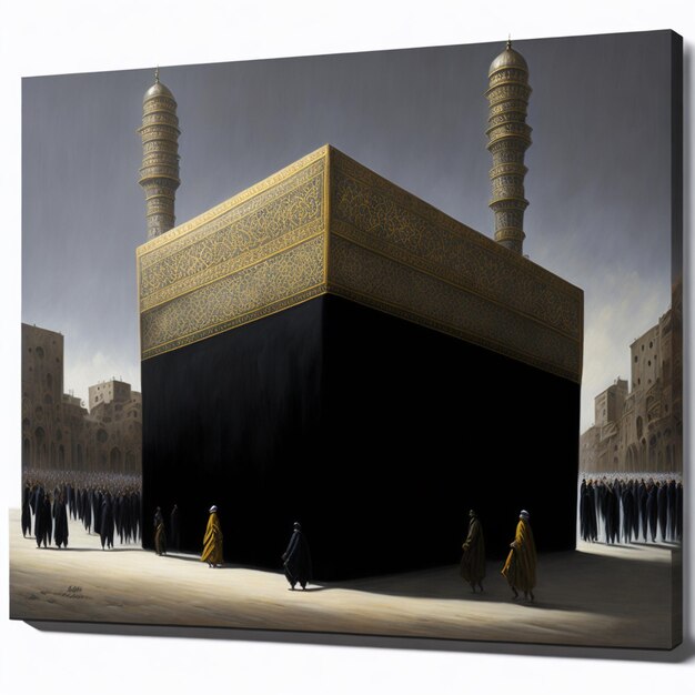 Design digital de pintura a óleo Kaabah criado com tecnologia generativa de IA