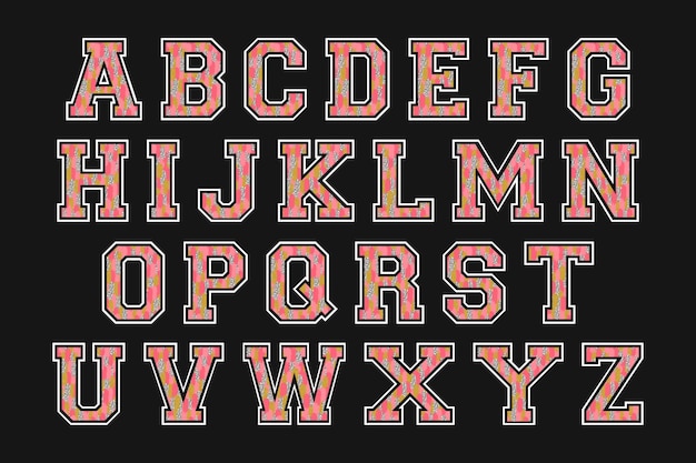 Design do alfabeto da Varsity