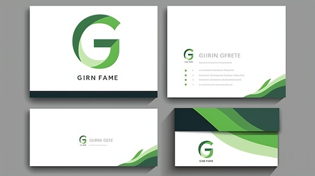 Design do logotipo da folha verde e da letra G