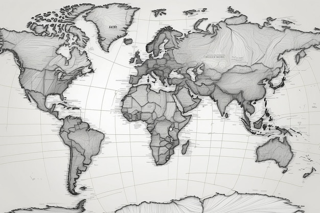 Foto design do mapa do mundo linhas diagonais de largura aleatória