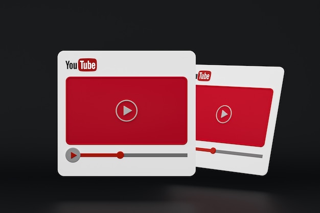 Design do player de vídeo do Youtube ou interface do player de mídia de vídeo