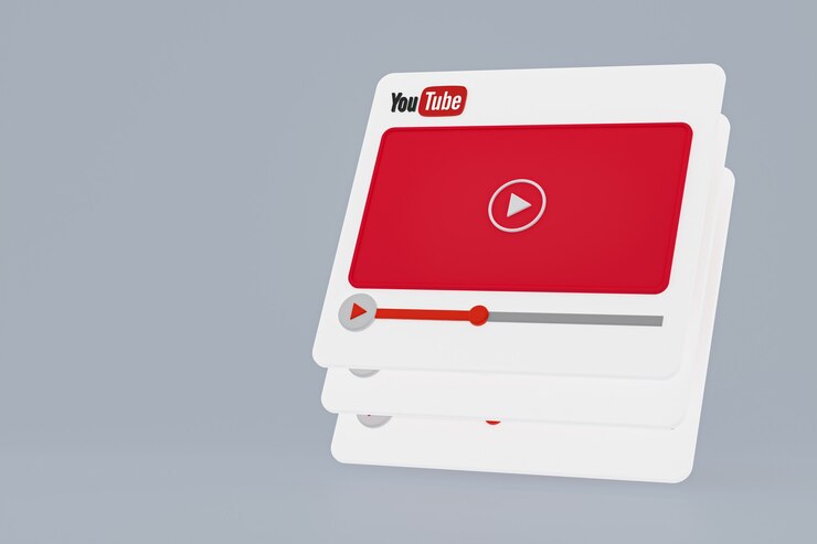 Foto design do reprodutor de vídeo do youtube ou interface do reprodutor de mídia de vídeo