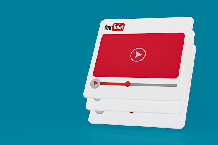 Foto design do reprodutor de vídeo do youtube ou interface do reprodutor de mídia de vídeo