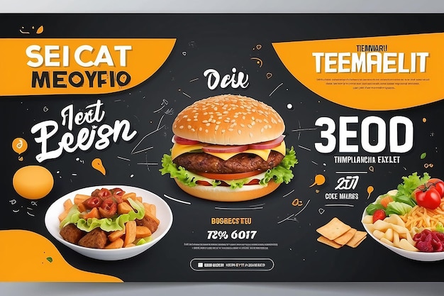 Foto design e modelo de postagem de mídia social de alimentos