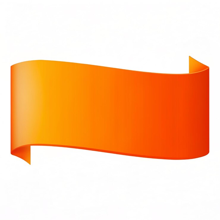 Foto design elegante de bandeira laranja em fundo branco para apelo visual moderno