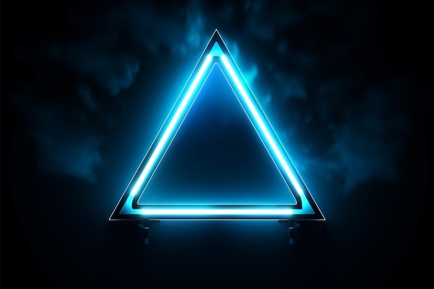 Foto design elegante em néon um impressionante elemento triangular azul se destaca