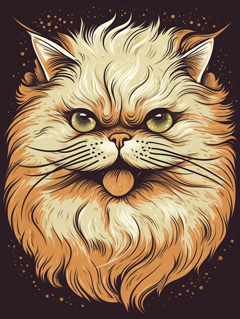 Foto design: elegantes perserkatzen-design für t-shirt und aufkleber, perfekt für katzenliebhaber