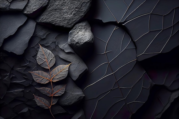 Design estético minimalista de papel de parede de natureza escura Generative AI