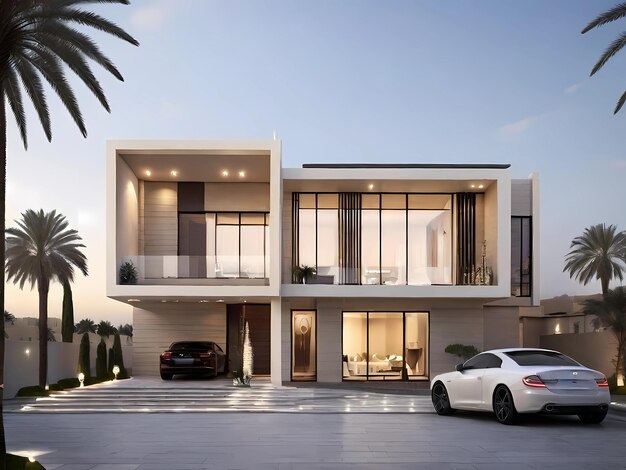 Design exterior para a casa de Moern na Arábia Saudita.