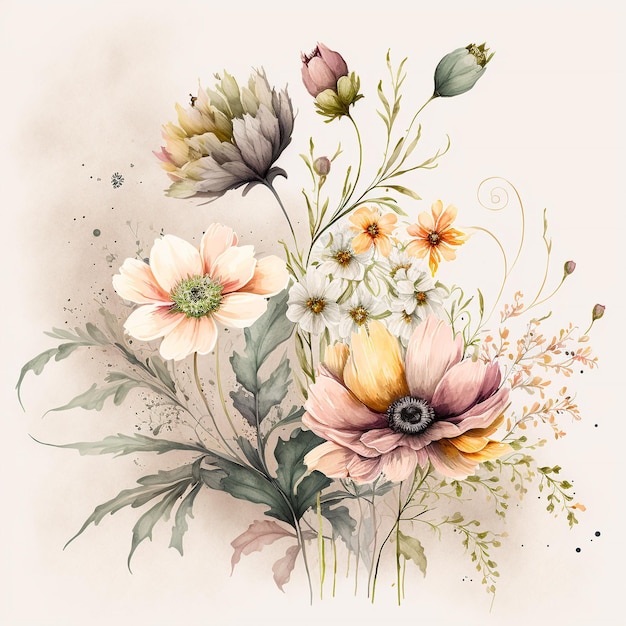 Design floral de flores de primavera