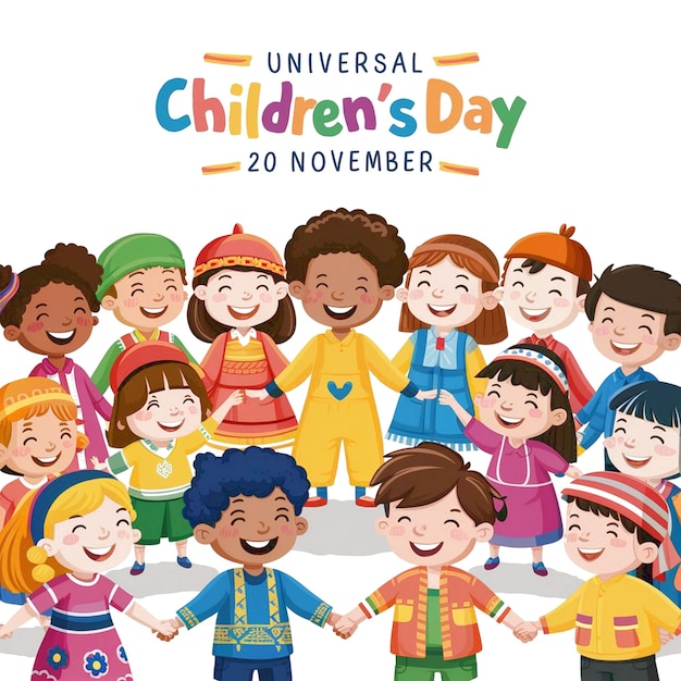 Design für einen glücklichen universellen Kindertag