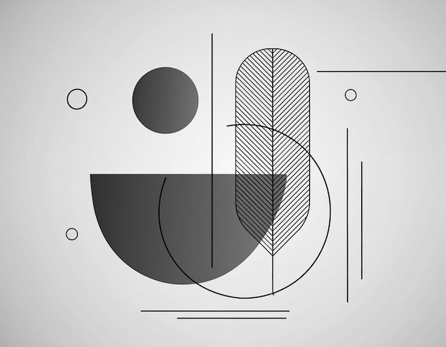 Design geométrico minimalista em preto e branco