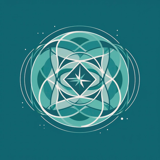 Foto design geométrico simétrico em tons frios logotipo do spa ia generativa