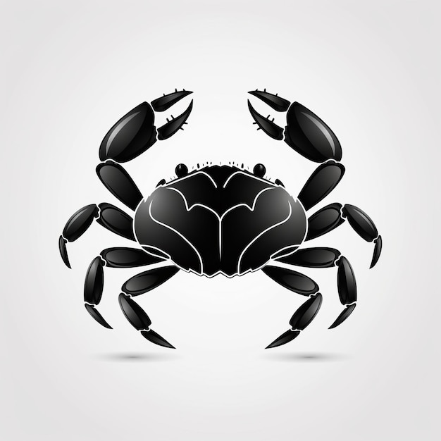 Foto design gráfico monocromático cangrejo preto atraente em fundo cinzento
