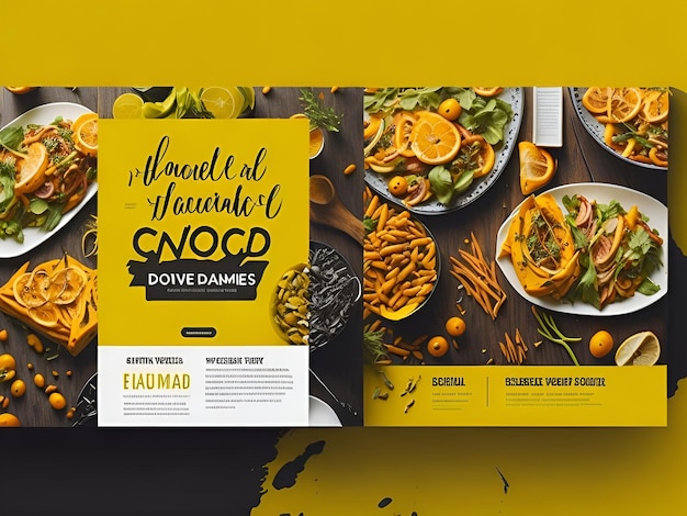Foto design gratuito de postagens de comida nas redes sociais