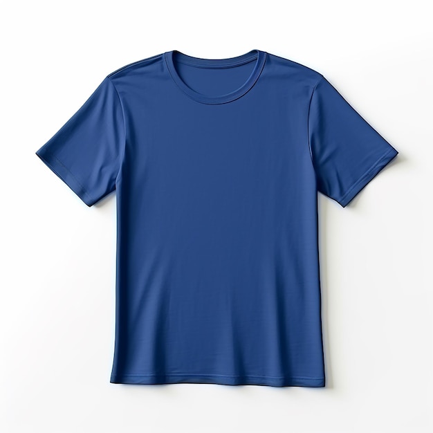Design incrível de maquete de camiseta em branco na frente da cor azul