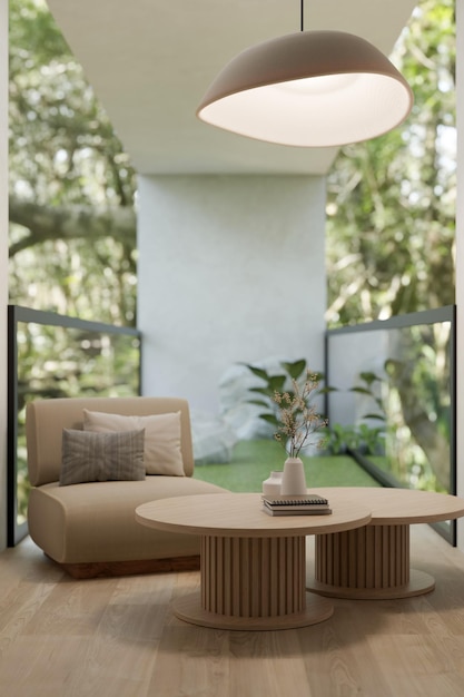 Foto design interior de uma área de relaxamento contemporânea moderna com cadeira confortável