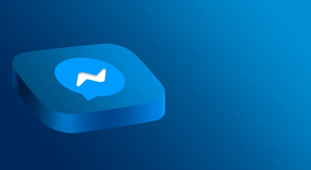 Design minimal do logotipo do Messenger 3d