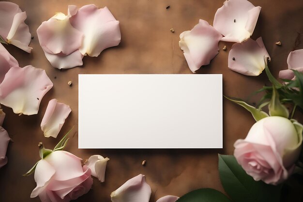 Design minimalista de cartão de visita com fundo branco em branco para fotos criativas e de vista superior