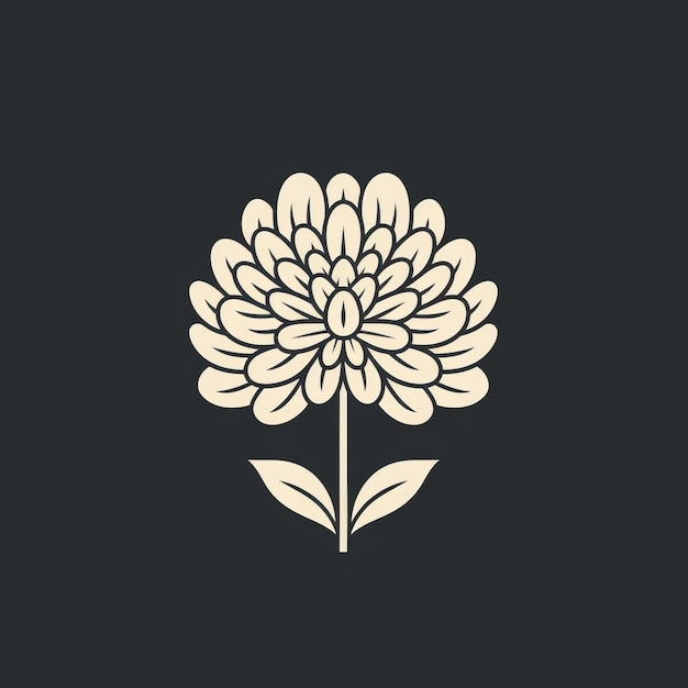 Design minimalista de logotipo de flor de crisântemo