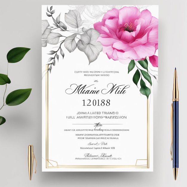 design minimalista e criativo de cartões de convite de casamento profissional