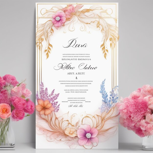 design minimalista e criativo de cartões de convite de casamento profissional