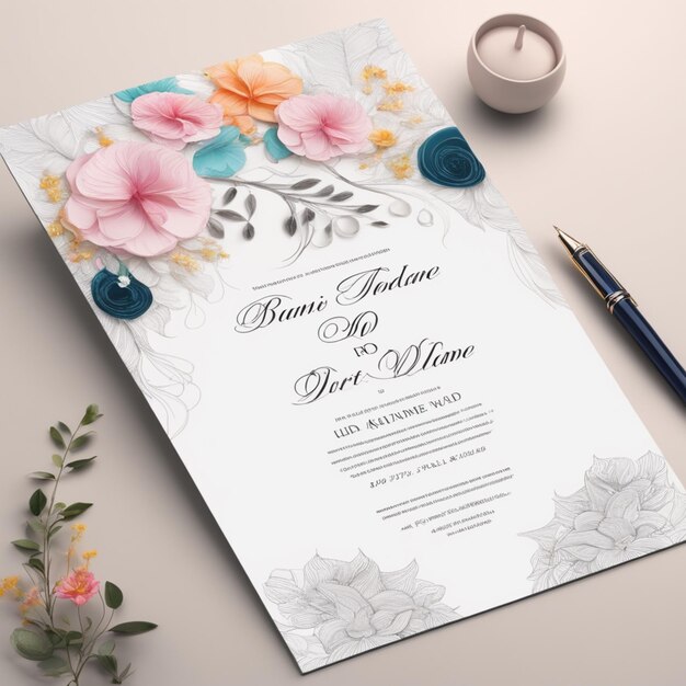 design minimalista e criativo de cartões de convite de casamento profissional