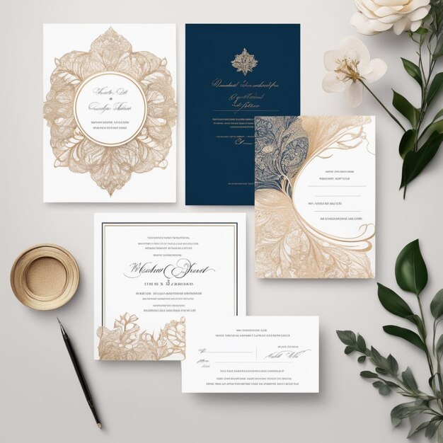 design minimalista e criativo de cartões de convite de casamento profissional