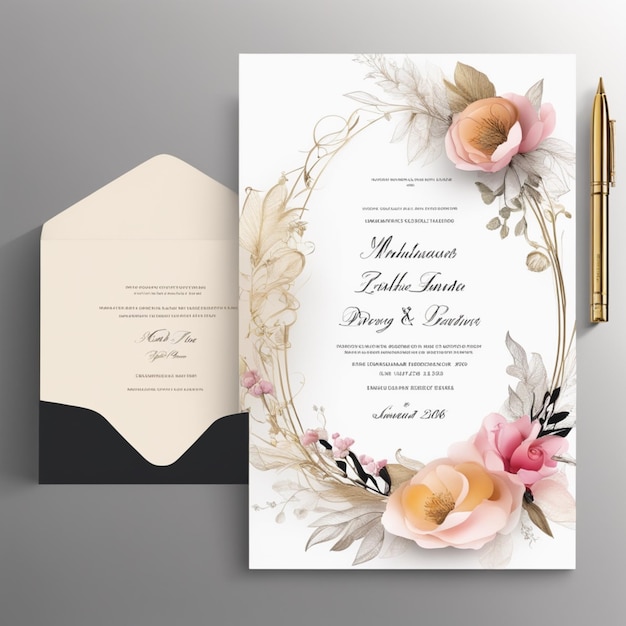 design minimalista e criativo de cartões de convite de casamento profissional