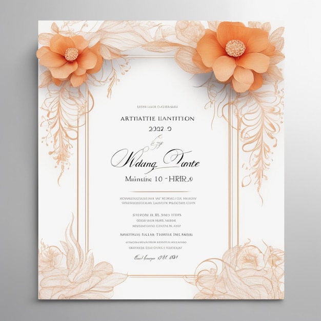 Foto design minimalista e criativo de cartões de convite de casamento profissional