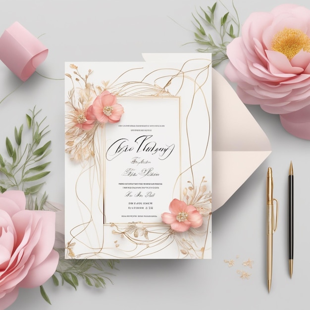 design minimalista e criativo de cartões de convite de casamento profissional