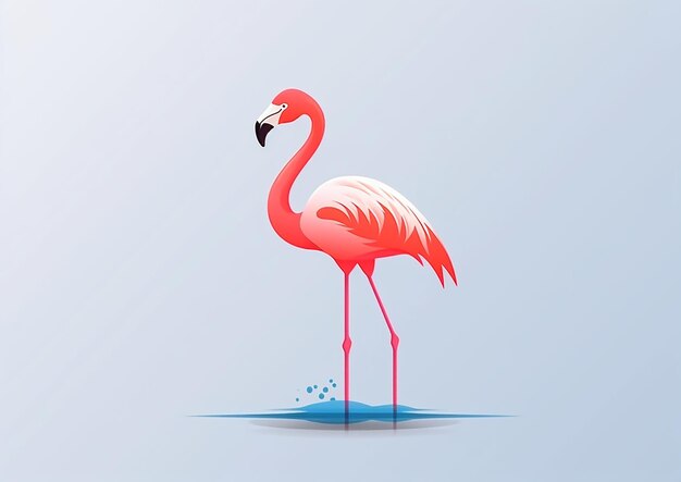 Design minimalista Seleção de Flamingo rosa realista